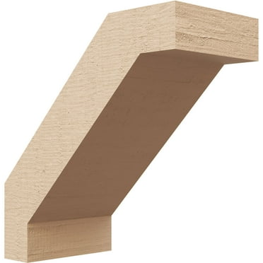 Ekena Millwork 3"W x 6"D x 6"H Burlington Rough Cedar Woodgrain TimberThane Knee Brace, Primed