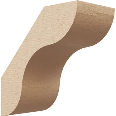 Ekena Millwork 3"W x 6"D x 6"H Carmel Rough Cedar Woodgrain TimberThane Knee Brace, Primed