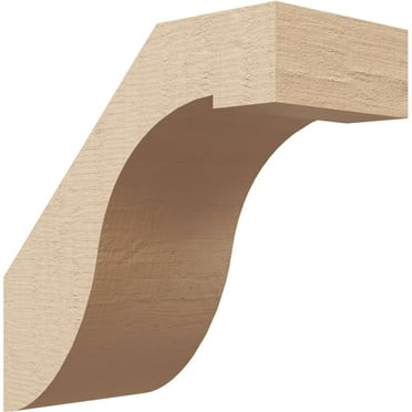 Ekena Millwork 3"W x 6"D x 6"H Del Monte Rough Cedar Woodgrain TimberThane Knee Brace, Primed