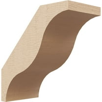 Ekena Millwork 3"W x 6"D x 6"H Funston Rough Cedar Woodgrain TimberThane Knee Brace, Primed