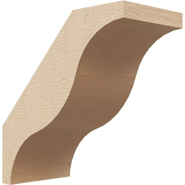 Ekena Millwork 3"W x 6"D x 6"H Funston Rough Cedar Woodgrain TimberThane Knee Brace, Primed