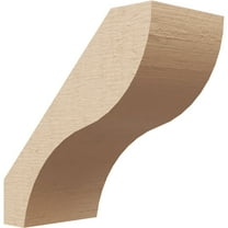 Ekena Millwork 3"W x 6"D x 6"H Geneva Rough Cedar Woodgrain TimberThane Knee Brace, Primed
