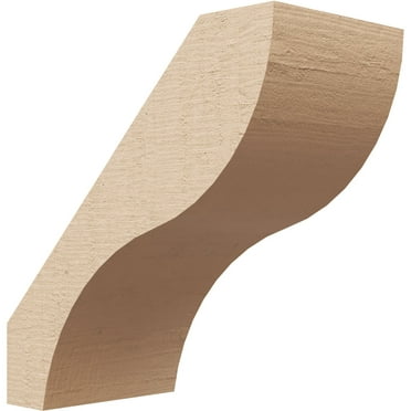 Ekena Millwork 3"W x 6"D x 6"H Geneva Rough Cedar Woodgrain TimberThane Knee Brace, Primed