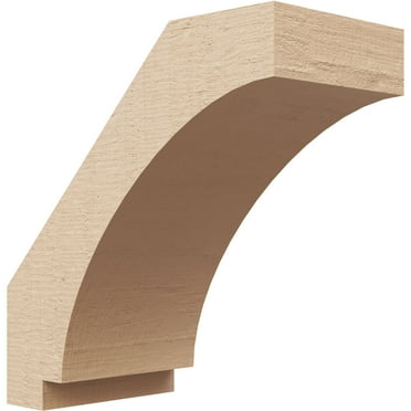Ekena Millwork 3"W x 6"D x 6"H Imperial Rough Cedar Woodgrain TimberThane Knee Brace, Primed