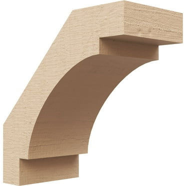 Ekena Millwork 3"W x 6"D x 6"H Merced Rough Cedar Woodgrain TimberThane Knee Brace, Primed