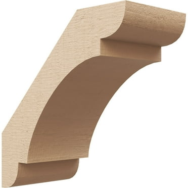 Ekena Millwork 3"W x 6"D x 6"H Olympic Rough Cedar Woodgrain TimberThane Knee Brace, Primed