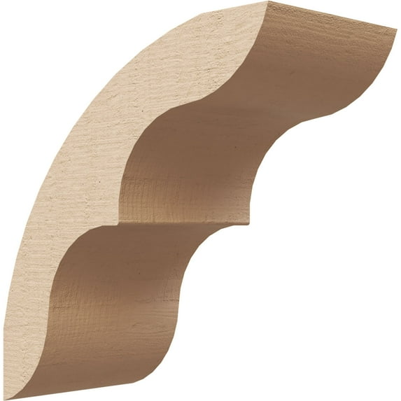 Ekena Millwork 3"W x 6"D x 6"H Ozark Rough Cedar Woodgrain TimberThane Knee Brace, Primed