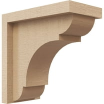 3"W x 6"D x 6"H Classic Bryant Rough Cedar Woodgrain TimberThane Corbel, Primed Tan