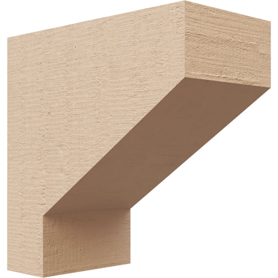 3"W x 6"D x 6"H Classic Clemmons Rough Cedar Woodgrain TimberThane Corbel, Primed Tan