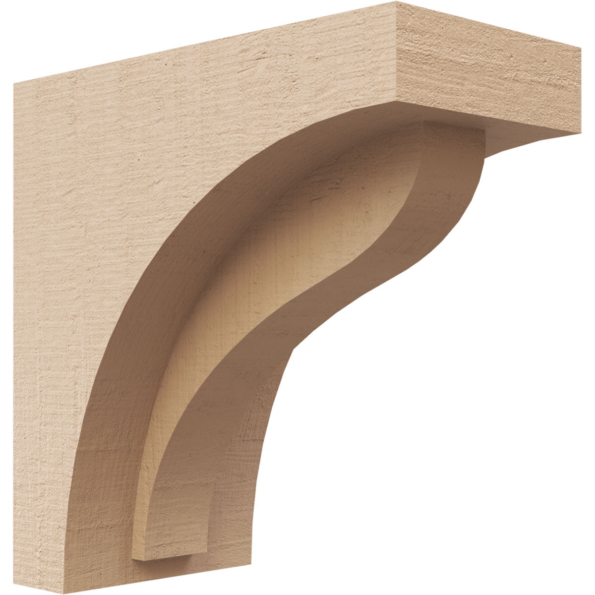 3"W x 6"D x 6"H Classic Helena Rough Cedar Woodgrain TimberThane Corbel, Primed Tan