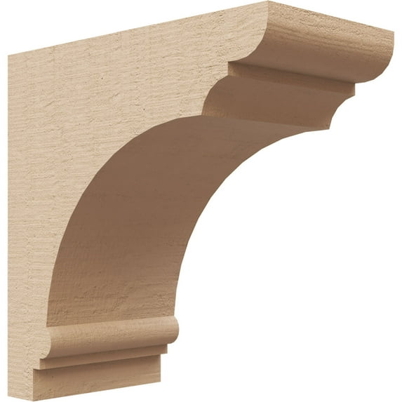 3"W x 6"D x 6"H Classic Hughes Rough Cedar Woodgrain TimberThane Corbel, Primed Tan
