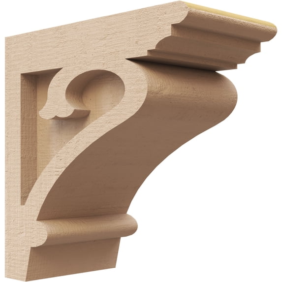 3"W x 6"D x 6"H Classic Mayflower Rough Cedar Woodgrain TimberThane Corbel, Primed Tan