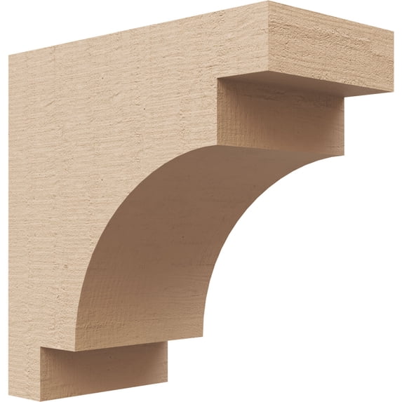 3"W x 6"D x 6"H Classic Mediterranean Rough Cedar Woodgrain TimberThane Corbel, Primed Tan