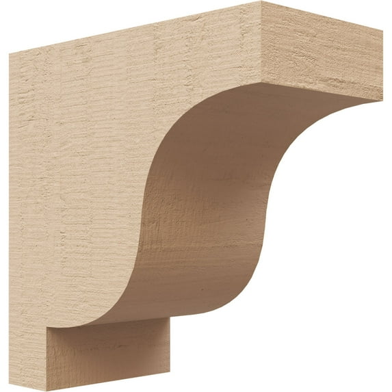 3"W x 6"D x 6"H Classic Newport Rough Cedar Woodgrain TimberThane Corbel, Primed Tan