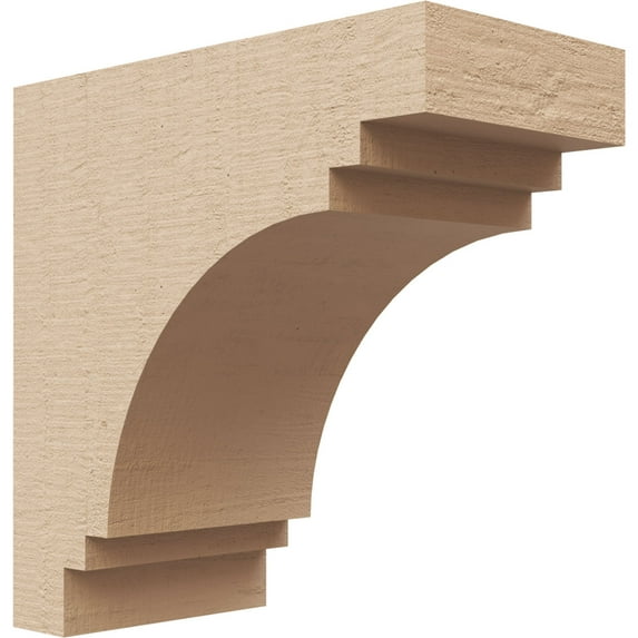 3"W x 6"D x 6"H Classic Pescadero Rough Cedar Woodgrain TimberThane Corbel, Primed Tan