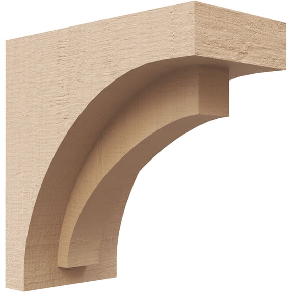 3"W x 6"D x 6"H Classic Rivera Rough Cedar Woodgrain TimberThane Corbel, Primed Tan