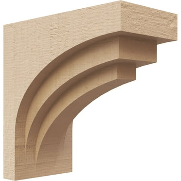 3"W x 6"D x 6"H Classic Rockford Rough Cedar Woodgrain TimberThane Corbel, Primed Tan