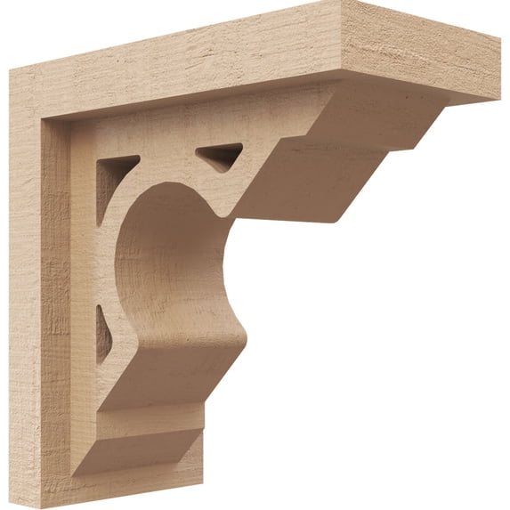3"W x 6"D x 6"H Classic Sheridan Rough Cedar Woodgrain TimberThane Corbel, Primed Tan