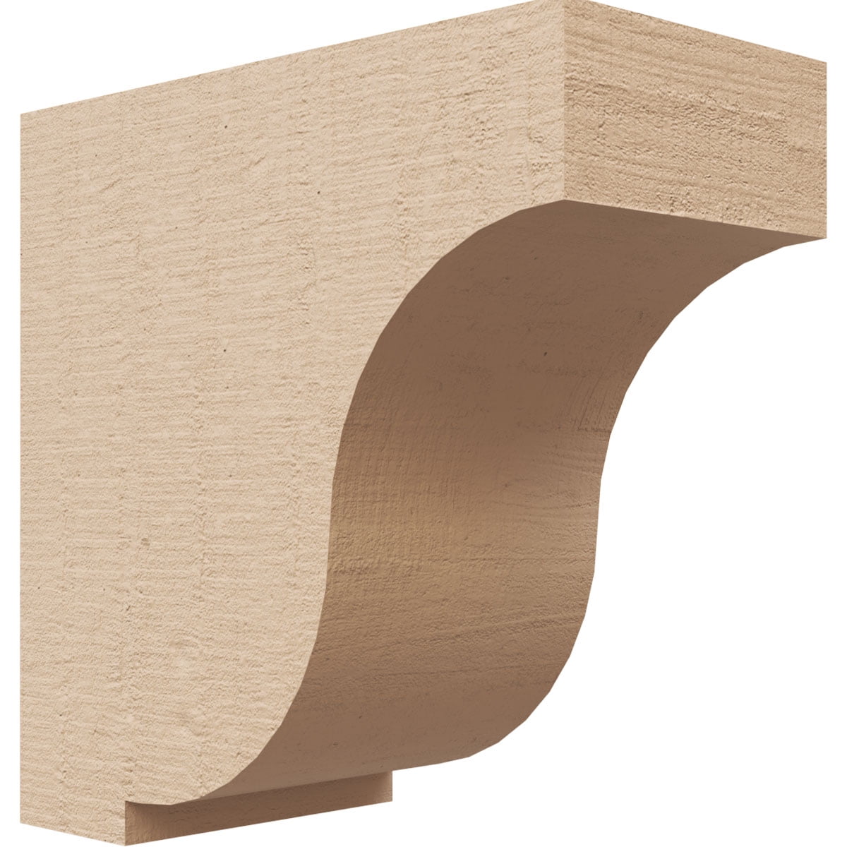 3"W x 6"D x 6"H Classic Van Buren Rough Cedar Woodgrain TimberThane Corbel, Primed Tan