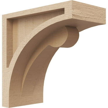 3"W x 6"D x 6"H Classic Viola Rough Cedar Woodgrain TimberThane Corbel, Primed Tan
