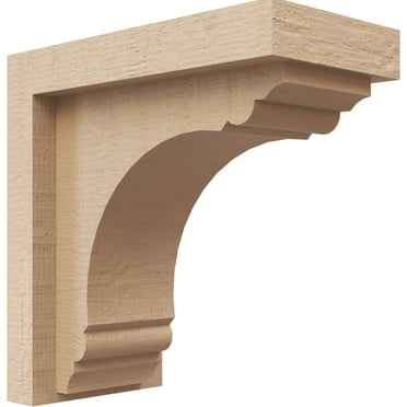 3"W x 6"D x 6"H Classic Warren Rough Cedar Woodgrain TimberThane Corbel, Primed Tan