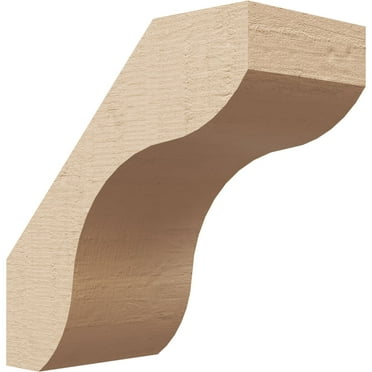 Ekena Millwork 3"W x 6"D x 6"H Stanfield Rough Cedar Woodgrain TimberThane Knee Brace, Primed
