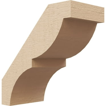 Ekena Millwork 3"W x 6"D x 6"H Valencia Rough Cedar Woodgrain TimberThane Knee Brace, Primed