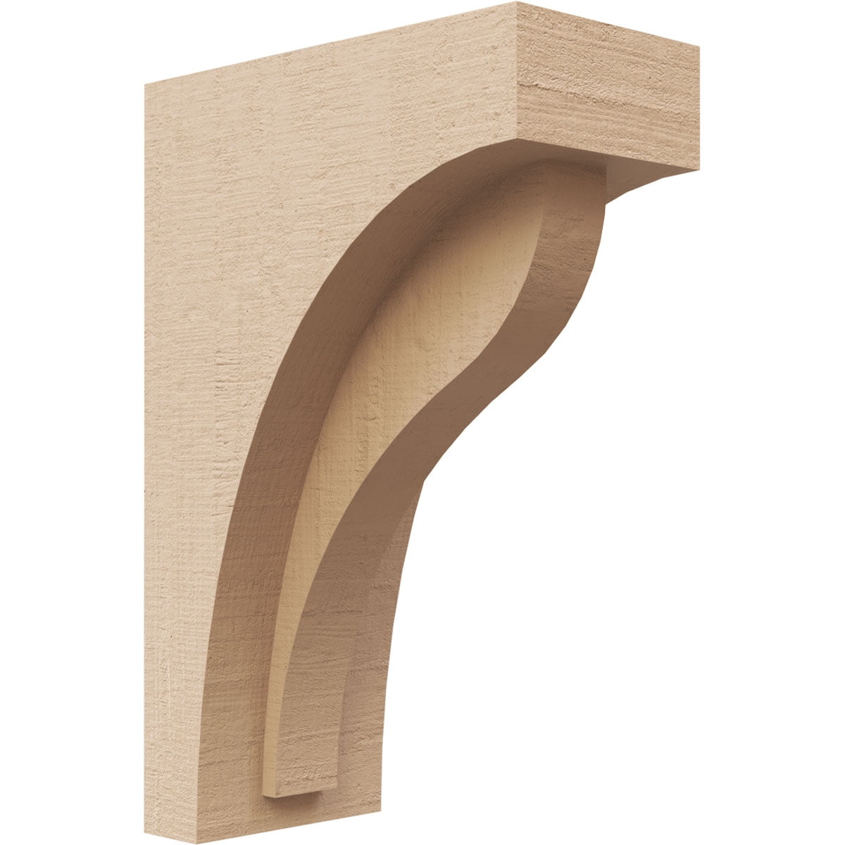 3"W x 6"D x 9"H Classic Helena Rough Cedar Woodgrain TimberThane Corbel, Primed Tan