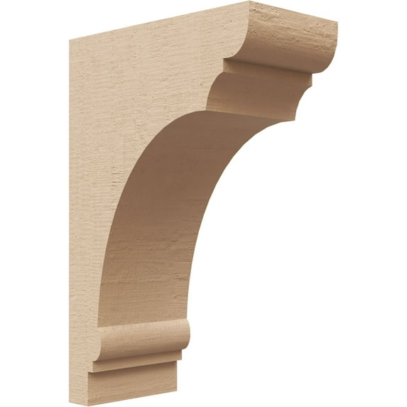 3"W x 6"D x 9"H Classic Hughes Rough Cedar Woodgrain TimberThane Corbel, Primed Tan
