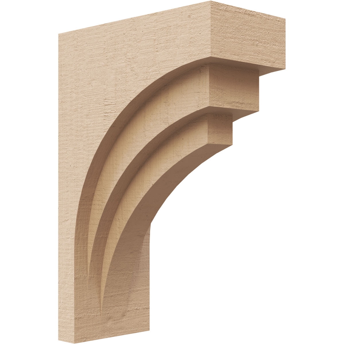 3"W x 6"D x 9"H Classic Rockford Rough Cedar Woodgrain TimberThane Corbel, Primed Tan