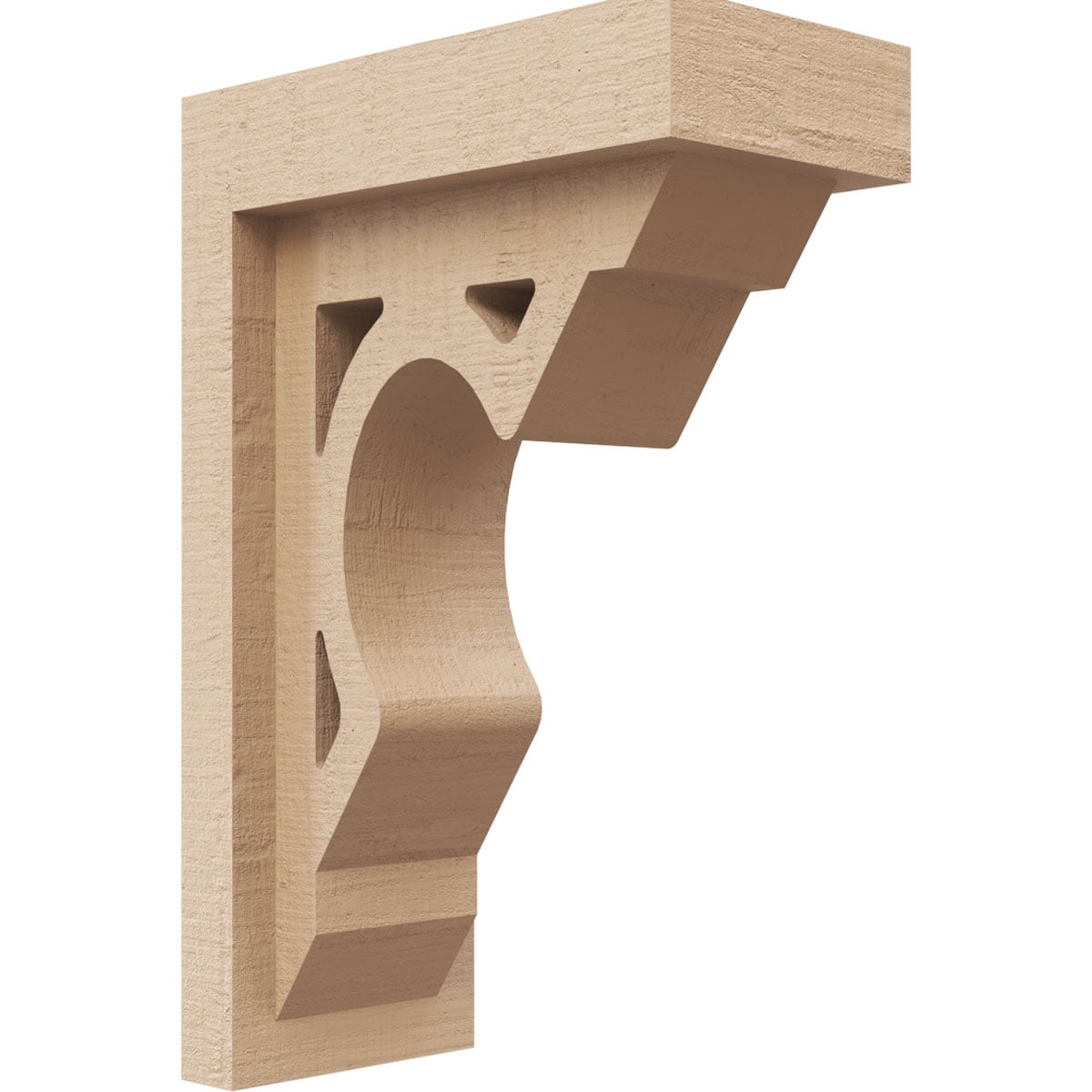 3"W x 6"D x 9"H Classic Sheridan Rough Cedar Woodgrain TimberThane Corbel, Primed Tan