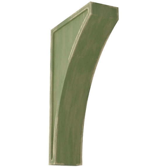 Ekena Millwork 3"W x 8 1/2"D x 14"H Jumbo Lawson Wood Vintage Decor Corbel, Restoration Green