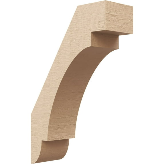 Ekena Millwork 3"W x 8"D x 12"H Aspen Rough Cedar Woodgrain TimberThane Knee Brace, Primed