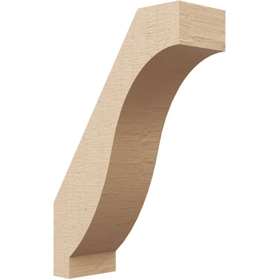 Ekena Millwork 3"W x 8"D x 12"H Baker Rough Cedar Woodgrain TimberThane Knee Brace, Primed