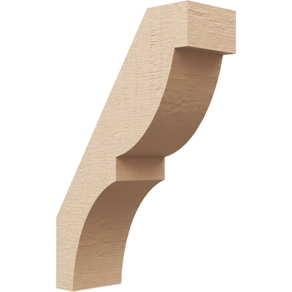 Ekena Millwork 3"W x 8"D x 12"H Valencia Rough Cedar Woodgrain TimberThane Knee Brace, Primed