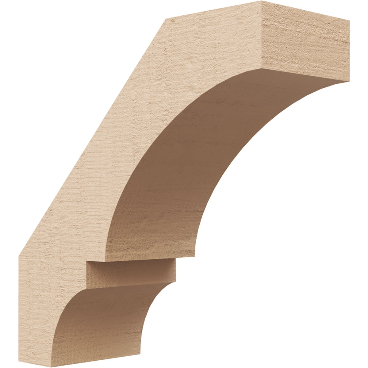 Ekena Millwork 3"W x 8"D x 8"H Balboa Rough Cedar Woodgrain TimberThane Knee Brace, Primed