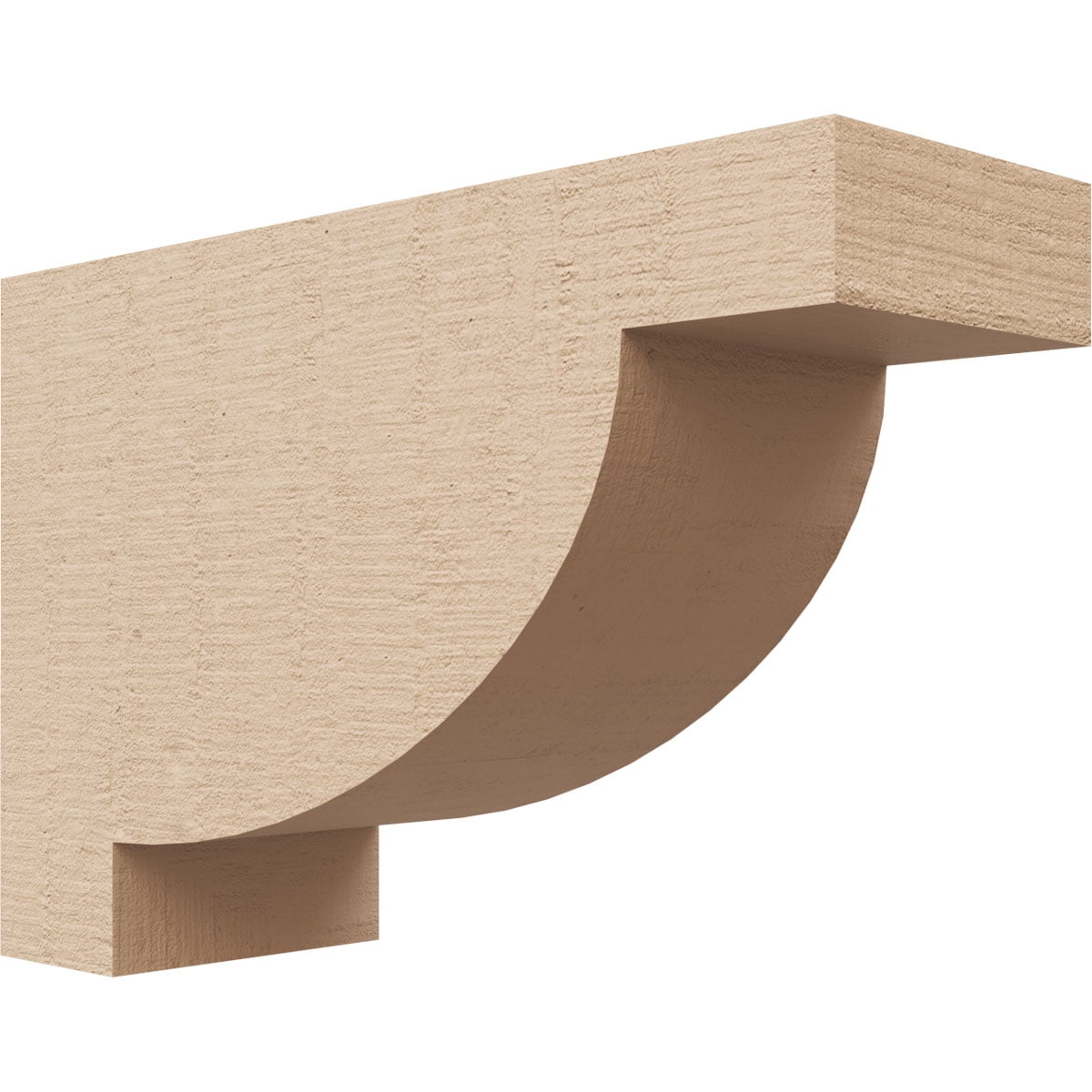 3"W x 9"D x 6"H Classic Alpine Rough Cedar Woodgrain TimberThane Corbel, Primed Tan