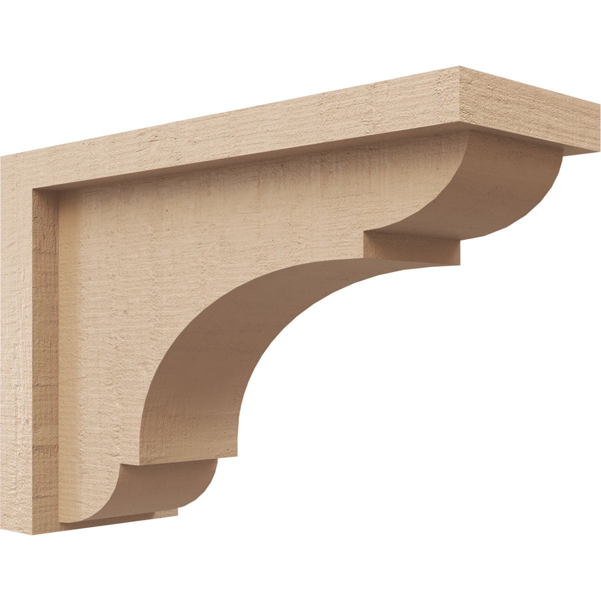 3"W x 9"D x 6"H Classic Bryant Rough Cedar Woodgrain TimberThane Corbel, Primed Tan