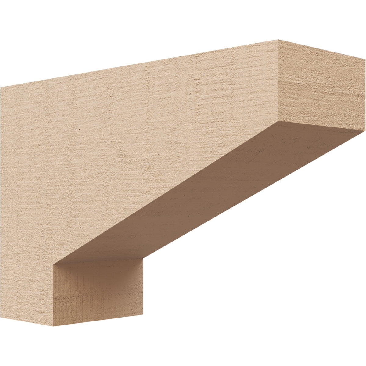3"W x 9"D x 6"H Classic Clemmons Rough Cedar Woodgrain TimberThane Corbel, Primed Tan