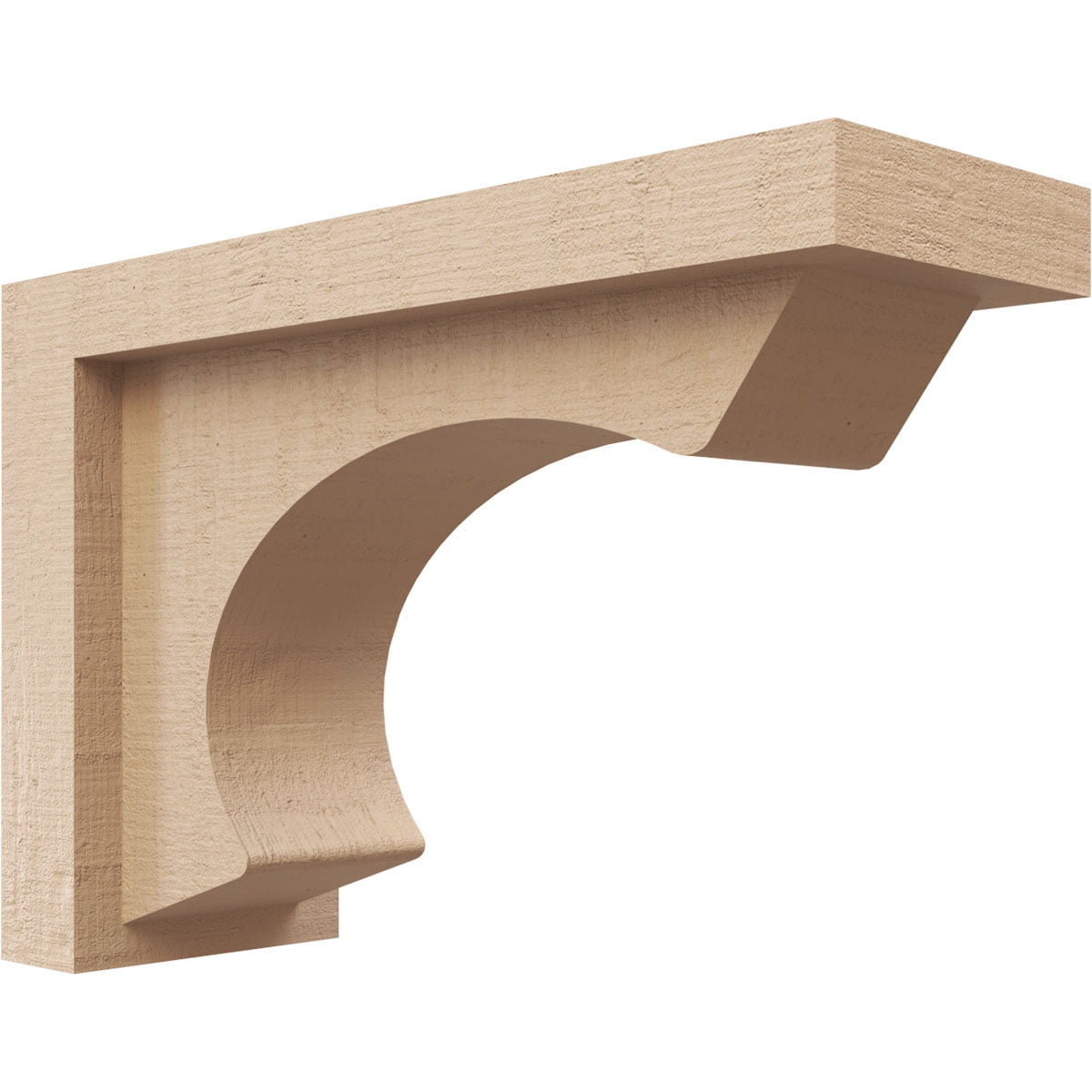 3"W x 9"D x 6"H Classic Emerson Rough Cedar Woodgrain TimberThane Corbel, Primed Tan