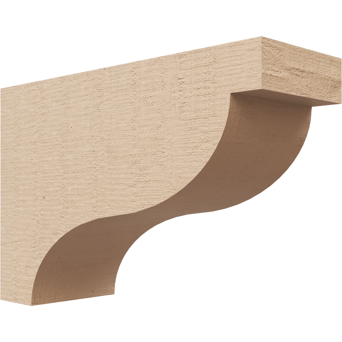 3"W x 9"D x 6"H Classic Garner Rough Cedar Woodgrain TimberThane Corbel, Primed Tan