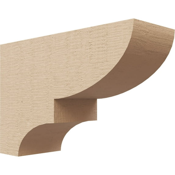 3"W x 9"D x 6"H Classic Ridgewood Rough Cedar Woodgrain TimberThane Corbel, Primed Tan