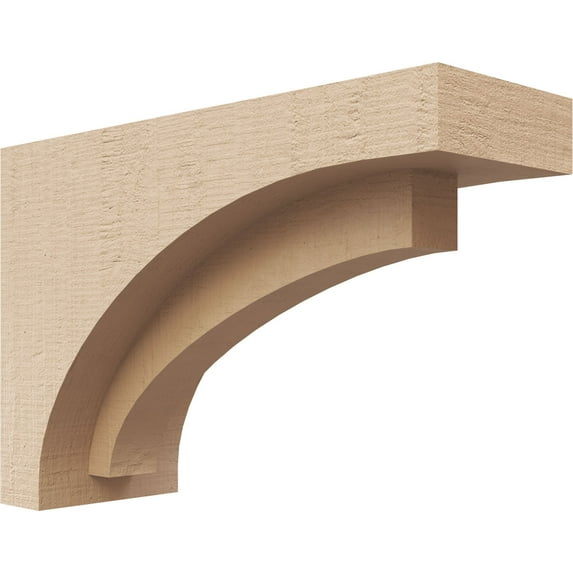 3"W x 9"D x 6"H Classic Rivera Rough Cedar Woodgrain TimberThane Corbel, Primed Tan