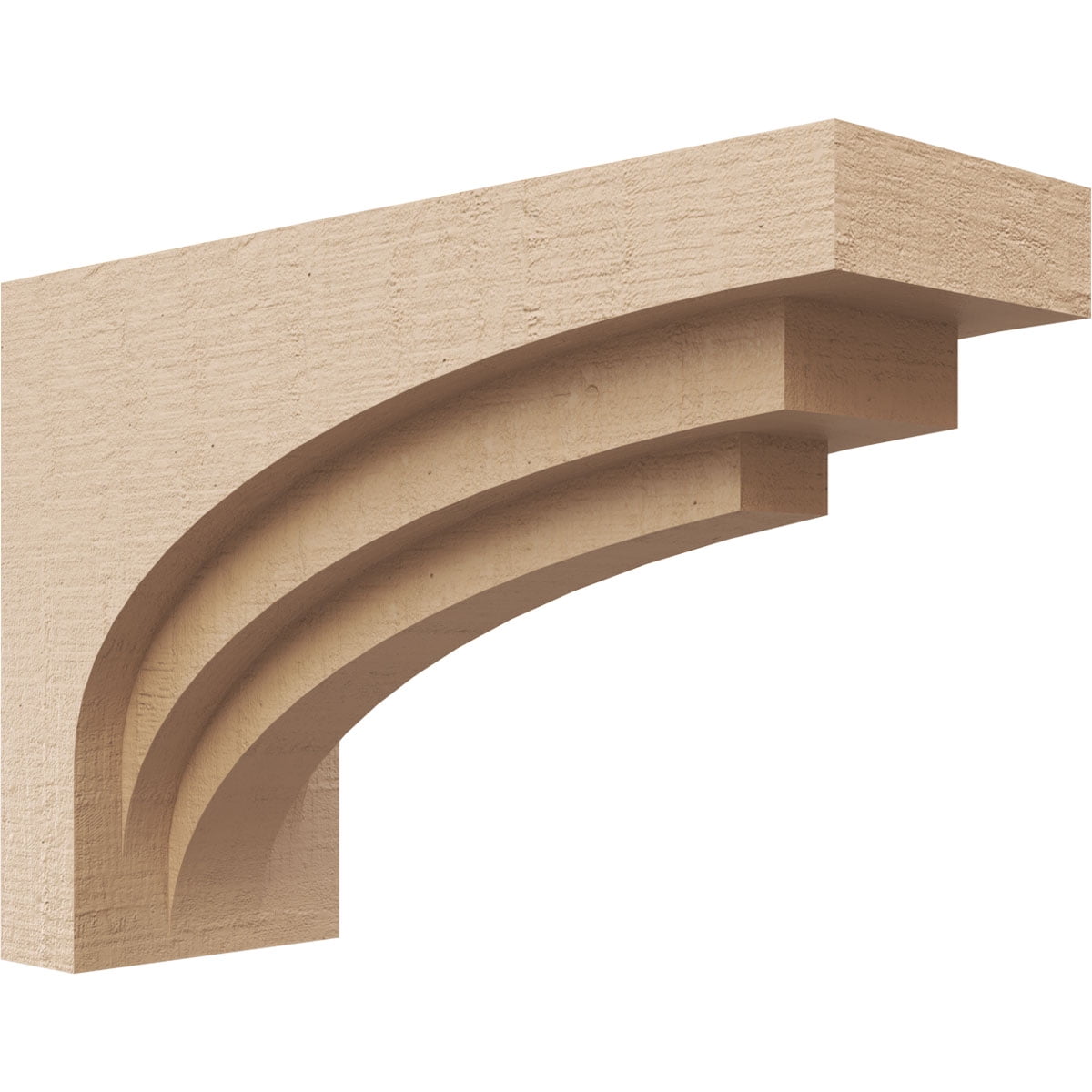 3"W x 9"D x 6"H Classic Rockford Rough Cedar Woodgrain TimberThane Corbel, Primed Tan