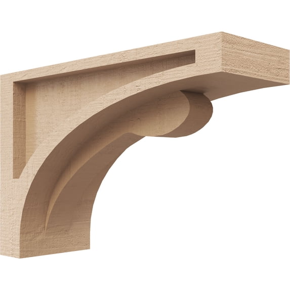 3"W x 9"D x 6"H Classic Viola Rough Cedar Woodgrain TimberThane Corbel, Primed Tan