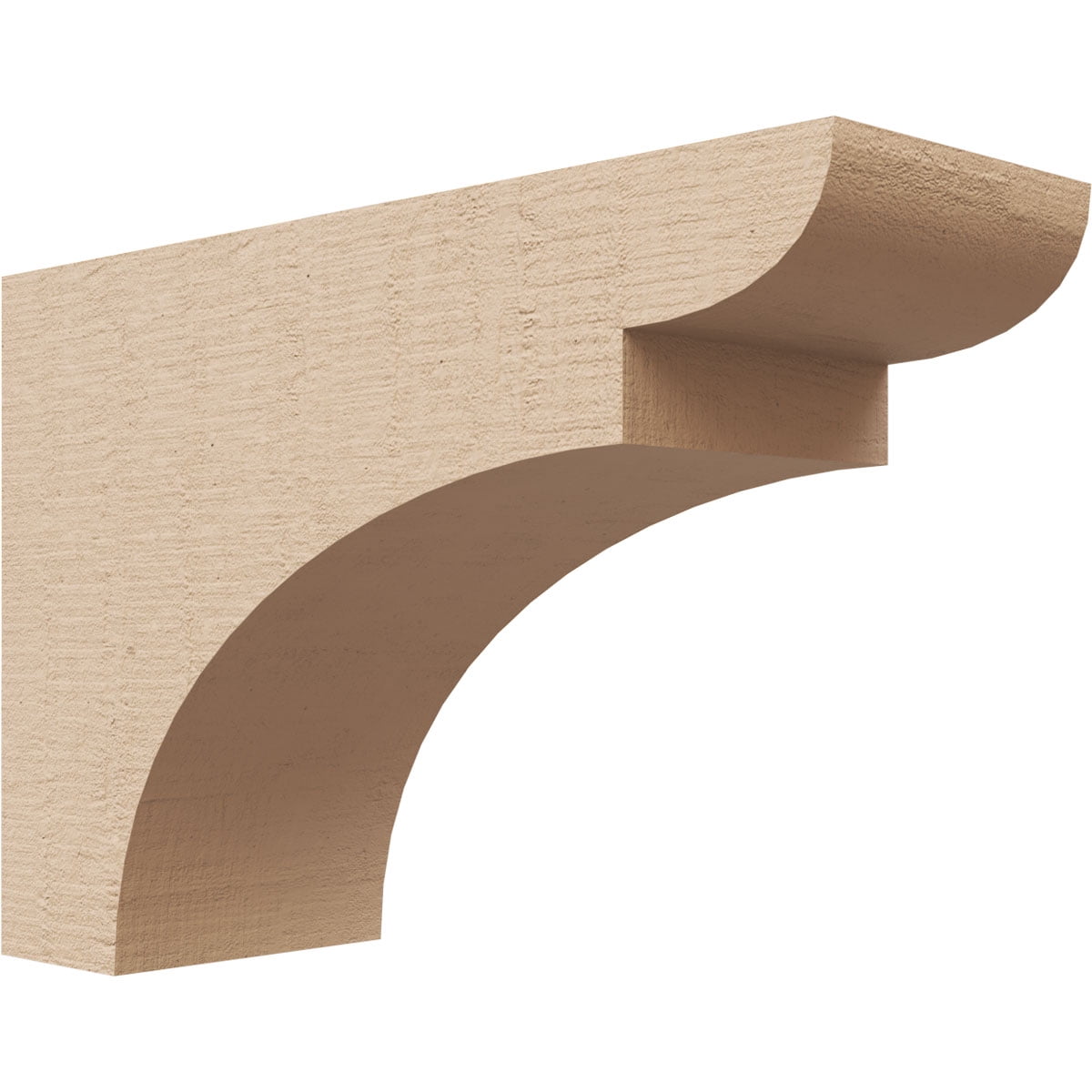 3"W x 9"D x 6"H Classic Yorktown Rough Cedar Woodgrain TimberThane Corbel, Primed Tan