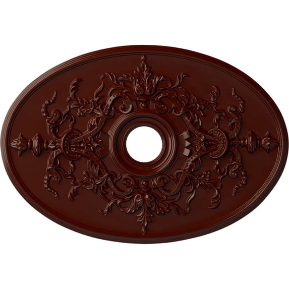Ekena Millwork 30 3/4"W x 21 1/4"H x 3 7/8"ID x 1 5/8"P Alexa Ceiling Medallion (Fits Canopies up to 5 5/8"), Hand-Painted Brushed Mahogany