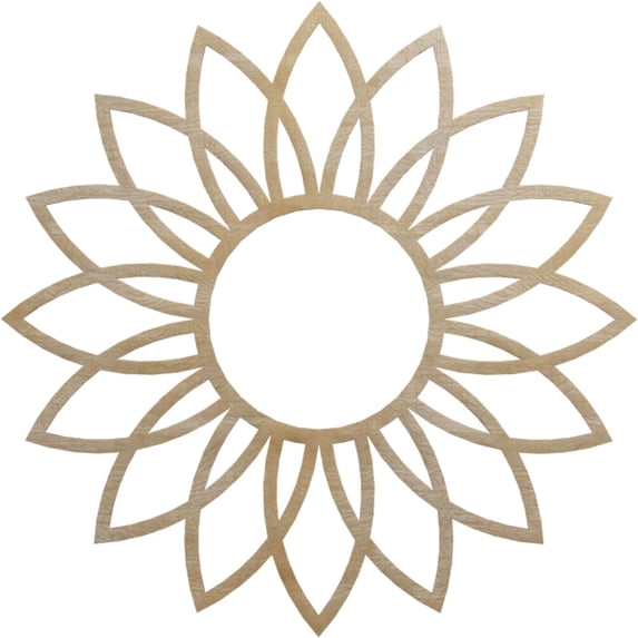 Ekena Millwork 30"OD x 10 1/2"ID x 3/8"T Daisy Wood Fretwork Pierced Ceiling Medallion, Birch