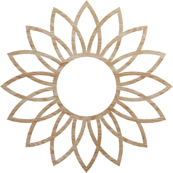 Ekena Millwork 30"OD x 10 1/2"ID x 3/8"T Daisy Wood Fretwork Pierced Ceiling Medallion, Red Oak