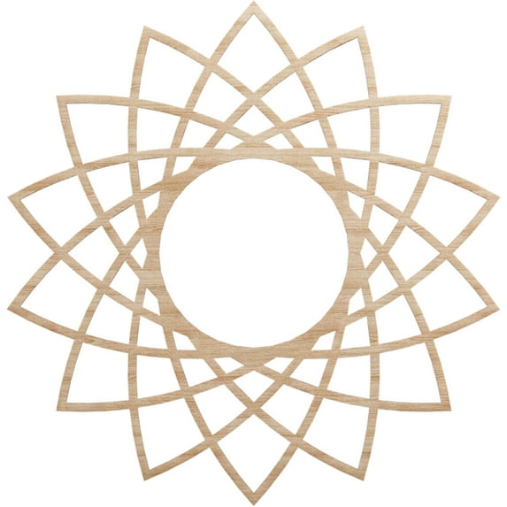 Ekena Millwork 30"OD x 11 1/2"ID x 1/4"T Eleanor Wood Fretwork Pierced Ceiling Medallion, Alder